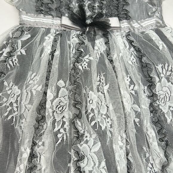 Nanette Baby Infant Girl's White with Gray Tulle Overlay Party Dress 12 Months - Picture 15 of 15